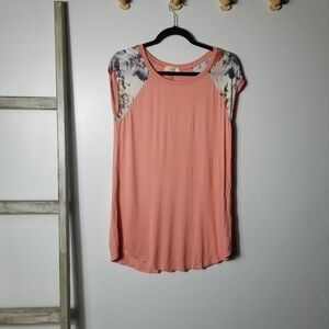 NWOT A.GAIN WOMEN'S FLORAL SLEEVE WOMEN'S BLOUSE TUNIC SIZE MEDIUM